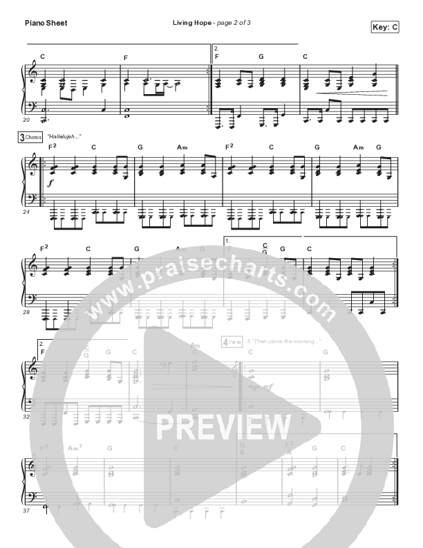 Living Hope (Choral Anthem SATB) Piano Sheet (Phil Wickham / Arr. Cliff Duren / Mason Brown)