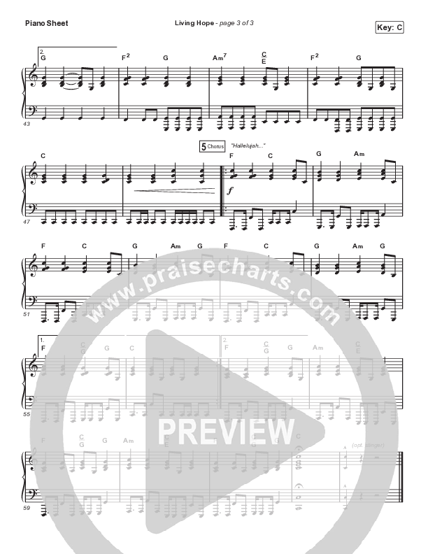 Living Hope (Choral Anthem SATB) Piano Sheet (Phil Wickham / Arr. Cliff Duren / Mason Brown)