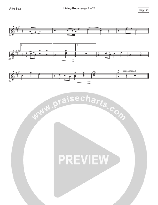 Living Hope (Choral Anthem SATB) Alto Sax (Phil Wickham / Arr. Cliff Duren / Mason Brown)