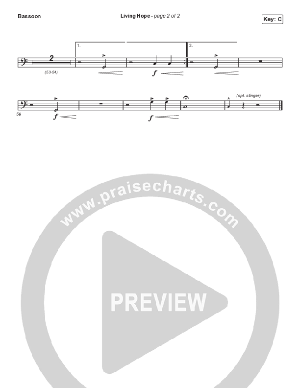 Living Hope (Choral Anthem SATB) Bassoon (Phil Wickham / Arr. Cliff Duren / Mason Brown)