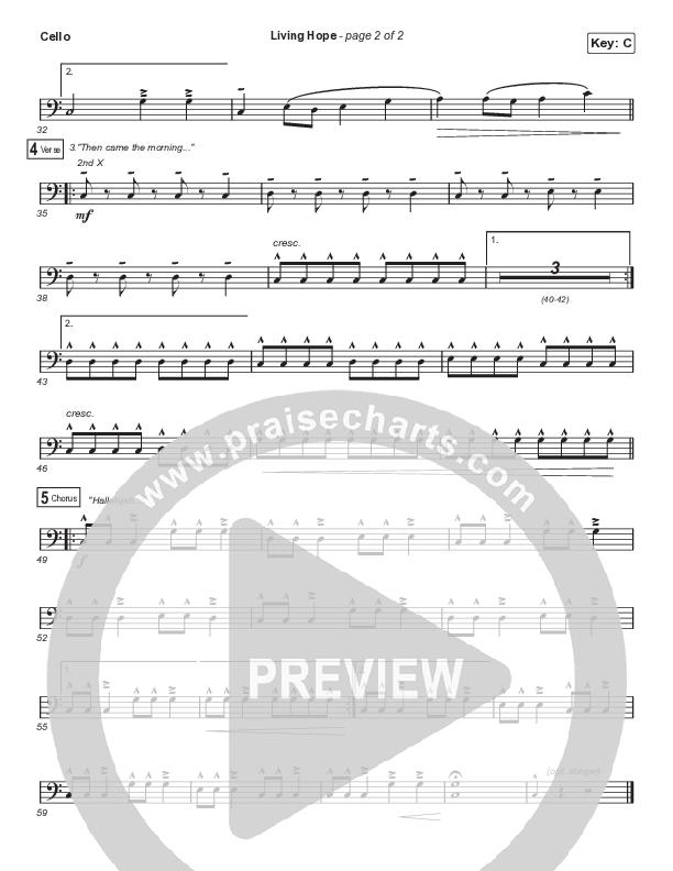 Living Hope (Choral Anthem SATB) Cello (Phil Wickham / Arr. Cliff Duren / Mason Brown)