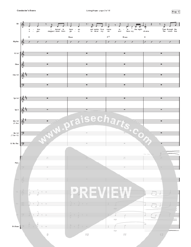 Living Hope (Choral Anthem SATB) Conductor's Score (Phil Wickham / Arr. Cliff Duren / Mason Brown)