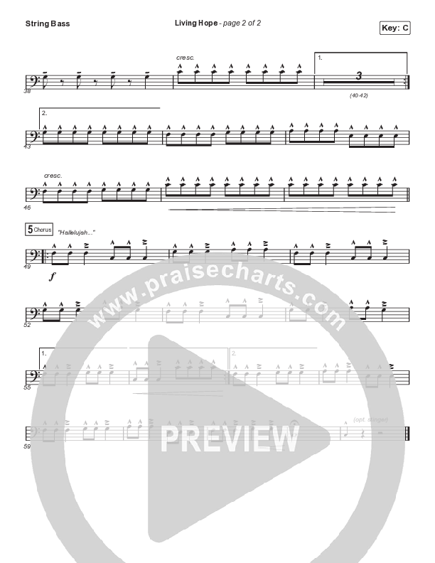 Living Hope (Choral Anthem SATB) Double Bass (Phil Wickham / Arr. Cliff Duren / Mason Brown)