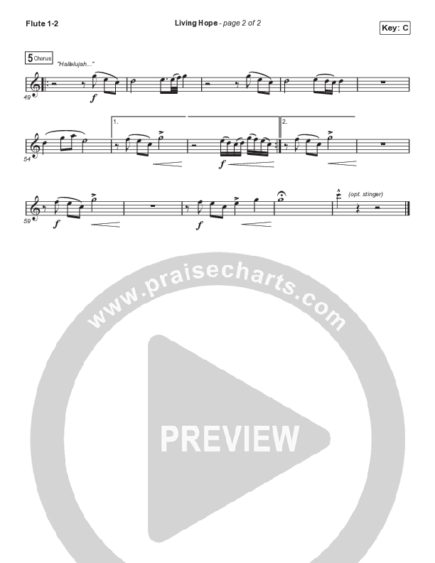 Living Hope (Choral Anthem SATB) Flute 1/2 (Phil Wickham / Arr. Cliff Duren / Mason Brown)
