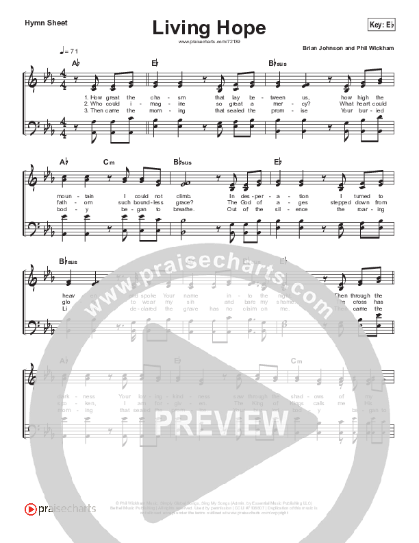 Living Hope (Choral Anthem SATB) Hymn Sheet (Phil Wickham / Arr. Cliff Duren / Mason Brown)
