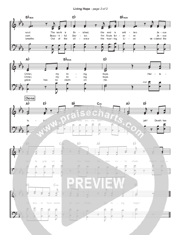 Living Hope (Choral Anthem SATB) Hymn Sheet (Phil Wickham / Arr. Cliff Duren / Mason Brown
