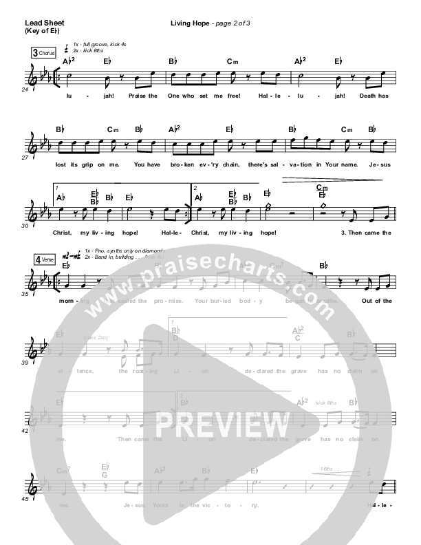 Living Hope (Choral Anthem SATB) Lead Sheet (Melody) (Phil Wickham / Arr. Cliff Duren / Mason Brown)