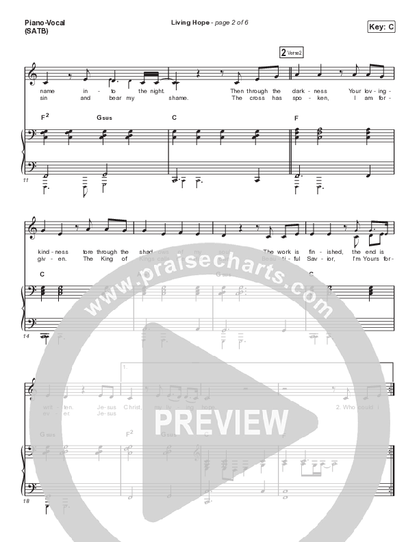 Living Hope (Choral Anthem SATB) Piano/Vocal (SATB) (Phil Wickham / Arr. Cliff Duren / Mason Brown)