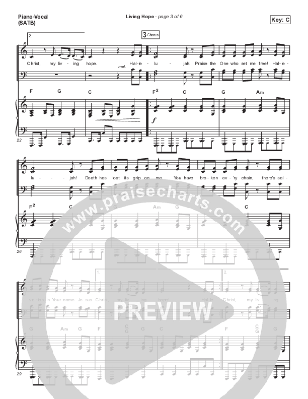 Living Hope (Choral Anthem SATB) Piano/Vocal Pack (Phil Wickham / Arr. Cliff Duren / Mason Brown)