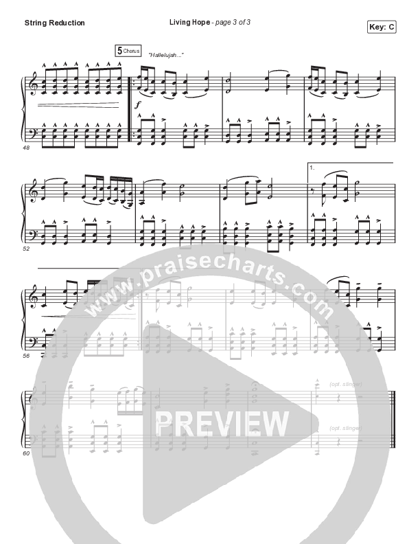 Living Hope (Choral Anthem SATB) String Reduction (Phil Wickham / Arr. Cliff Duren / Mason Brown)
