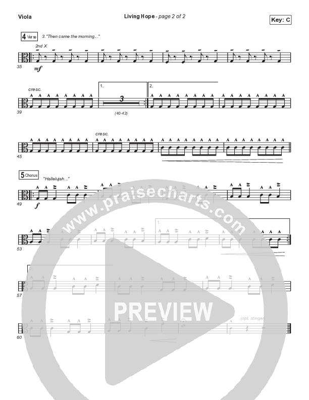 Living Hope (Choral Anthem SATB) Viola (Phil Wickham / Arr. Cliff Duren / Mason Brown)