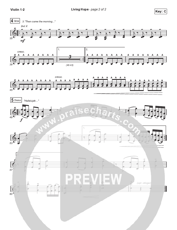 Living Hope (Choral Anthem SATB) String Pack (Phil Wickham / Arr. Cliff Duren / Mason Brown)