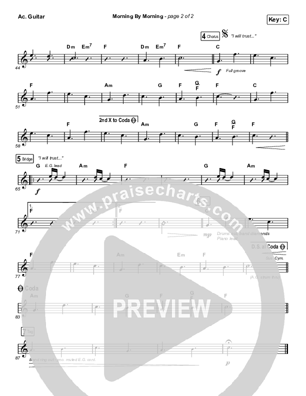 Morning By Morning Acoustic Guitar (Pat Barrett)