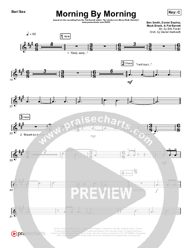 Morning By Morning Bari Sax (Pat Barrett)