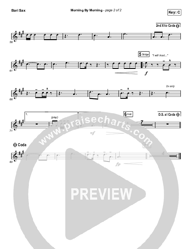 Morning By Morning Bari Sax (Pat Barrett)