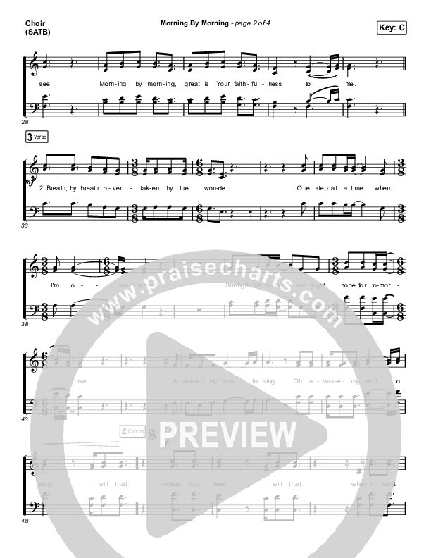 Morning By Morning Choir Sheet (SATB) (Pat Barrett)