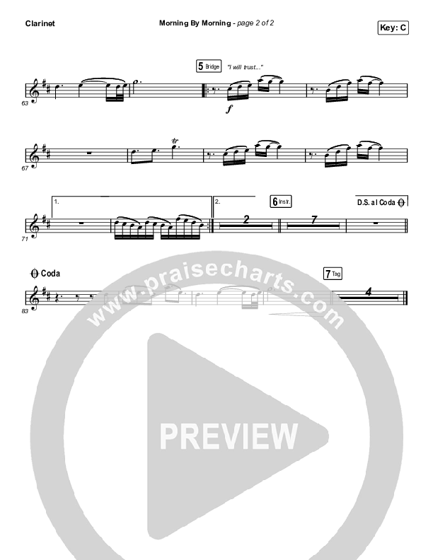 Morning By Morning Clarinet (Pat Barrett)
