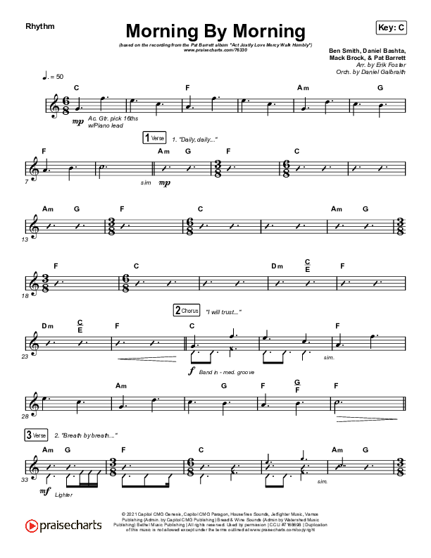 Morning By Morning Rhythm Chart (Pat Barrett)