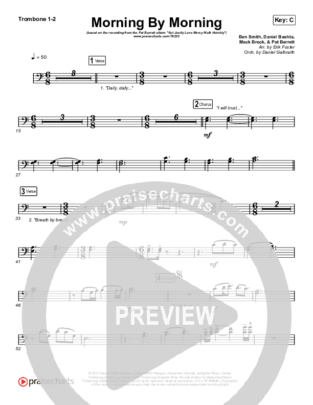 Morning By Morning Trombone 1/2 (Pat Barrett)