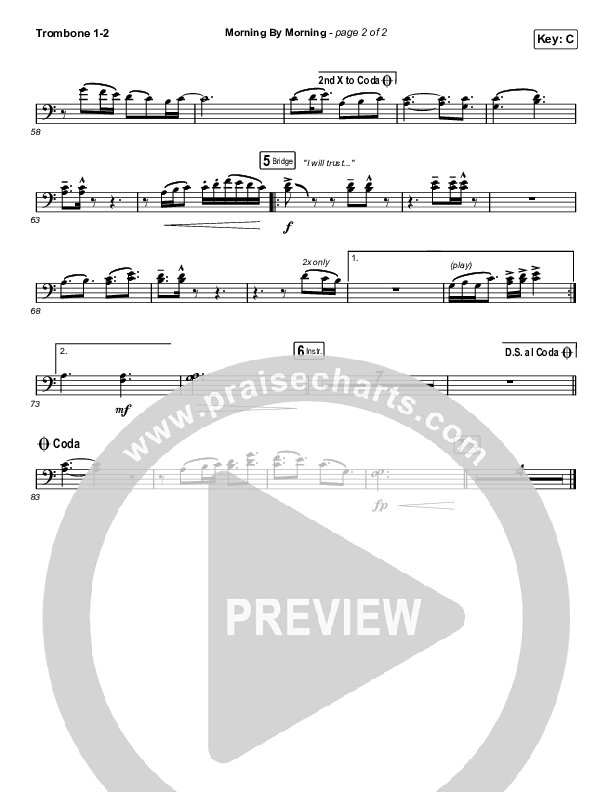 Morning By Morning Trombone 1/2 (Pat Barrett)