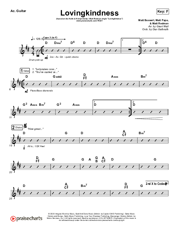 Lovingkindness Acoustic Guitar (Keith & Kristyn Getty / Matt Redman / Matt Boswell / Matt Papa)