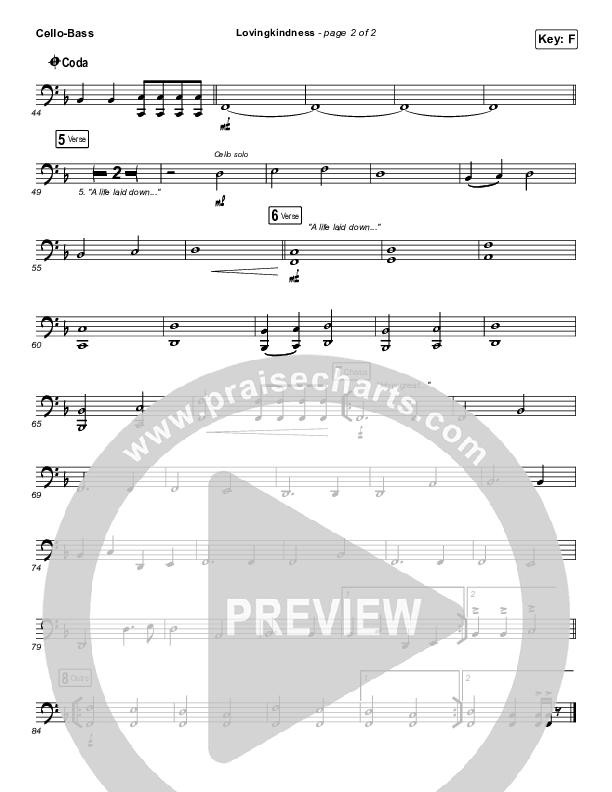 Lovingkindness Cello/Bass (Keith & Kristyn Getty / Matt Redman / Matt Boswell / Matt Papa)