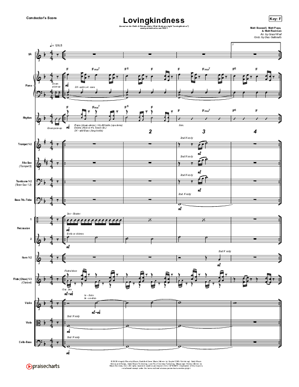 Lovingkindness Conductor's Score (Keith & Kristyn Getty / Matt Redman / Matt Boswell / Matt Papa)