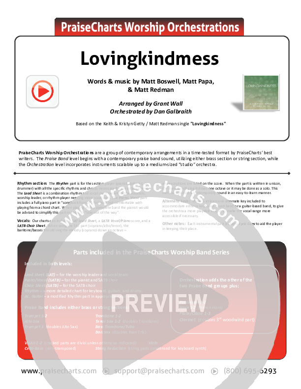 Lovingkindness Orchestration (Keith & Kristyn Getty / Matt Redman / Matt Boswell / Matt Papa)