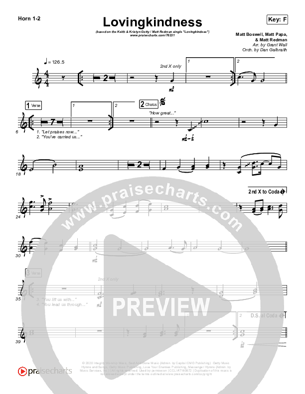 Lovingkindness Brass Pack (Keith & Kristyn Getty / Matt Redman / Matt Boswell / Matt Papa)