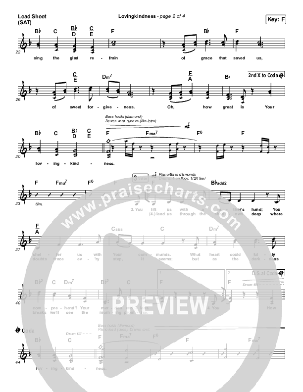 Lovingkindness Lead Sheet (SAT) (Keith & Kristyn Getty / Matt Redman / Matt Boswell / Matt Papa)