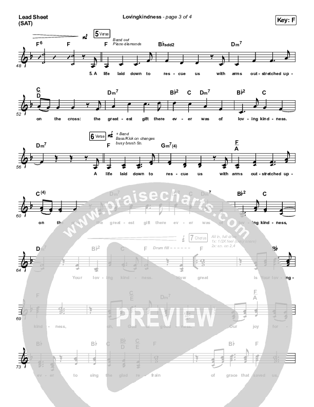 Lovingkindness Lead Sheet (SAT) (Keith & Kristyn Getty / Matt Redman / Matt Boswell / Matt Papa)