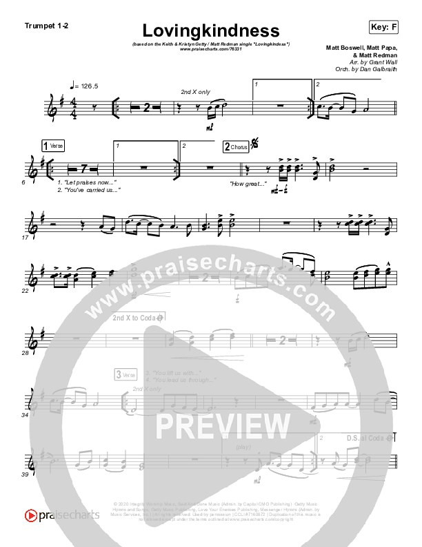 Lovingkindness Brass Pack (Keith & Kristyn Getty / Matt Redman / Matt Boswell / Matt Papa)