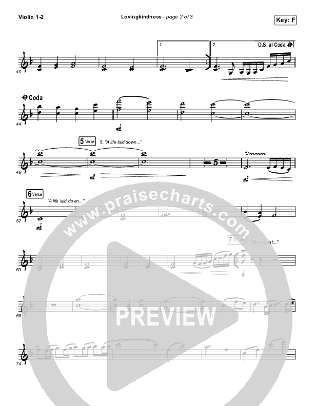 Lovingkindness Violin 1/2 (Keith & Kristyn Getty / Matt Redman / Matt Boswell / Matt Papa)