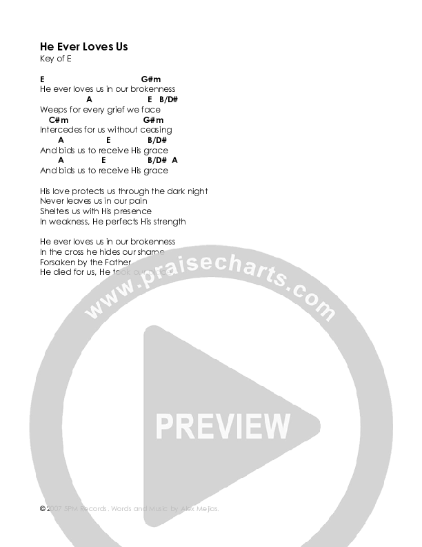 He Ever Loves Us Chord Chart (High Street Hymns)