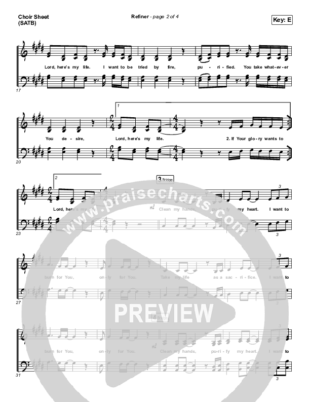 Refiner Choir Sheet (SATB) (Maverick City Music / Steffany Gretzinger)