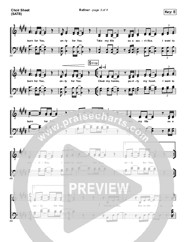 Refiner Choir Sheet (SATB) (Maverick City Music / Steffany Gretzinger)