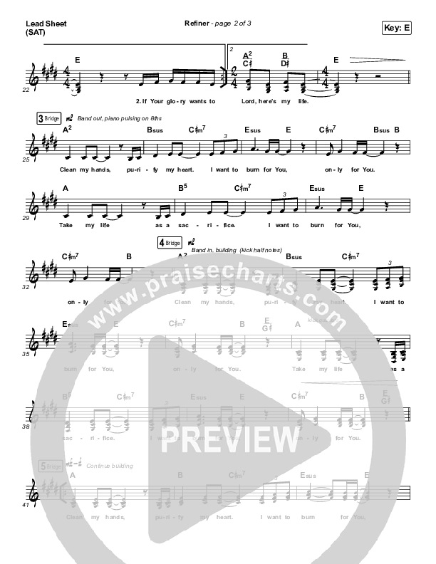 Refiner Lead Sheet (SAT) (Maverick City Music / Steffany Gretzinger)