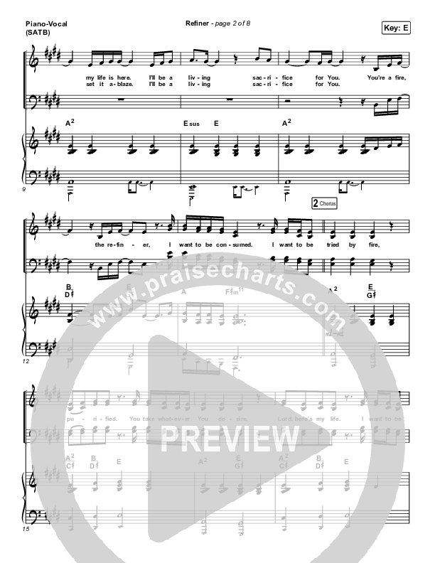 Refiner Piano/Vocal (SATB) (Maverick City Music / Steffany Gretzinger)