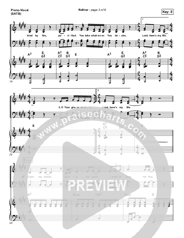 Refiner Piano/Vocal (SATB) (Maverick City Music / Steffany Gretzinger)