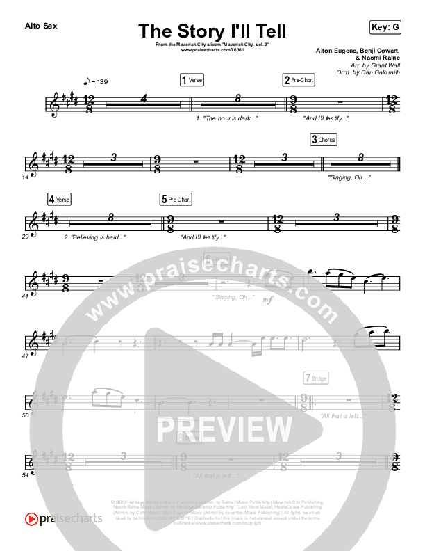 The Story I'll Tell Sax Pack (Maverick City Music / Naomi Raine)