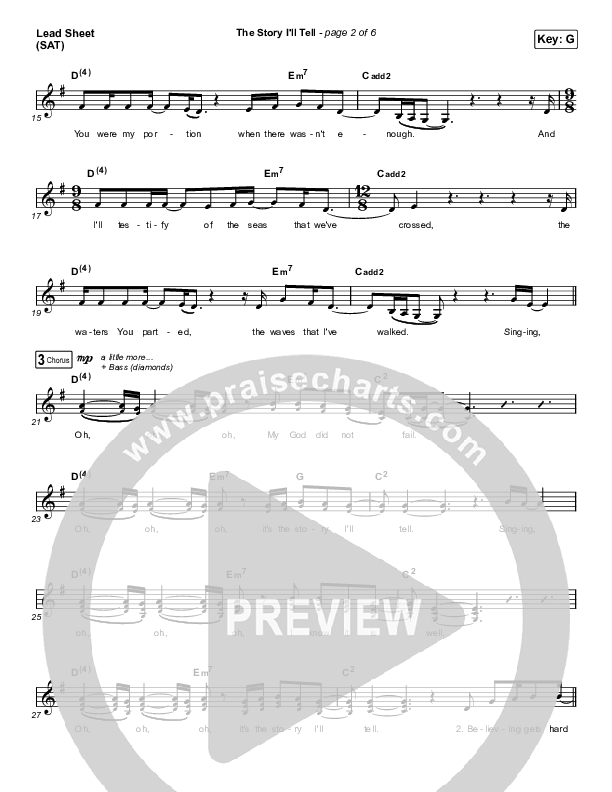 The Story I'll Tell Lead Sheet (SAT) (Maverick City Music / Naomi Raine)