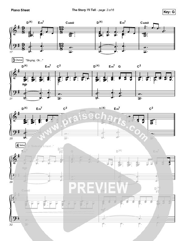 The Story I'll Tell Piano Sheet (Maverick City Music / Naomi Raine)