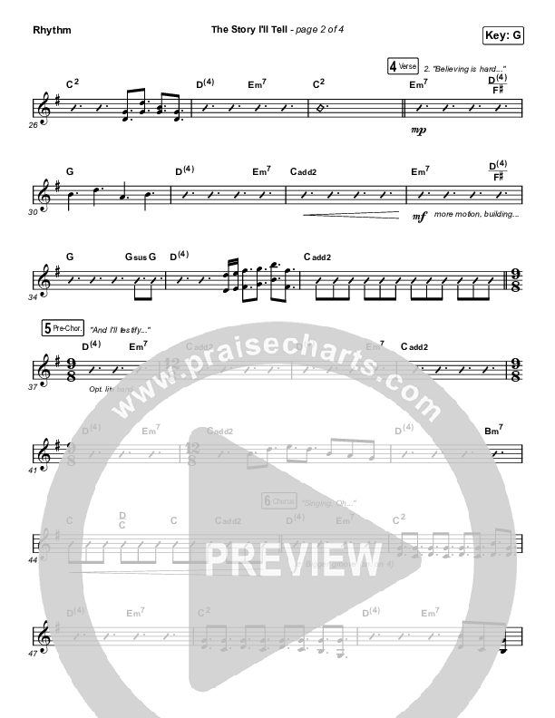 The Story I'll Tell Rhythm Chart (Maverick City Music / Naomi Raine)