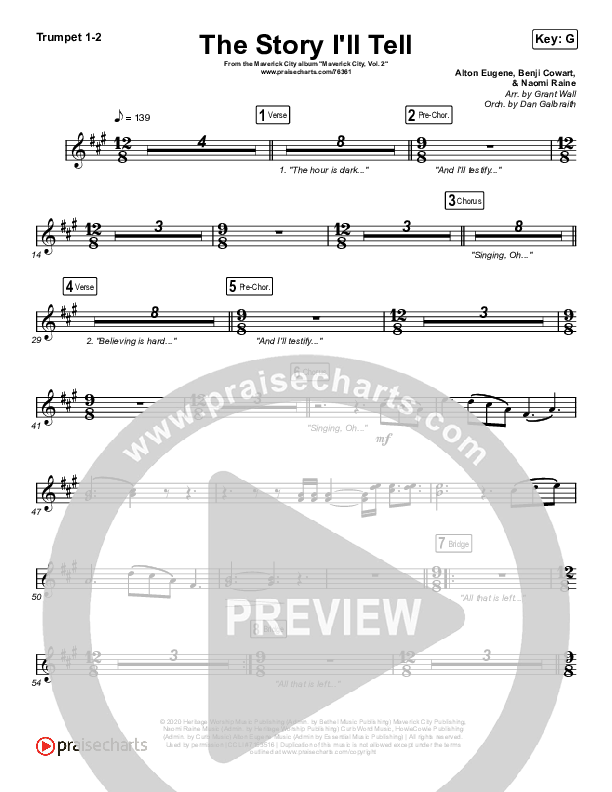 The Story I'll Tell Trumpet 1,2 (Maverick City Music / Naomi Raine)