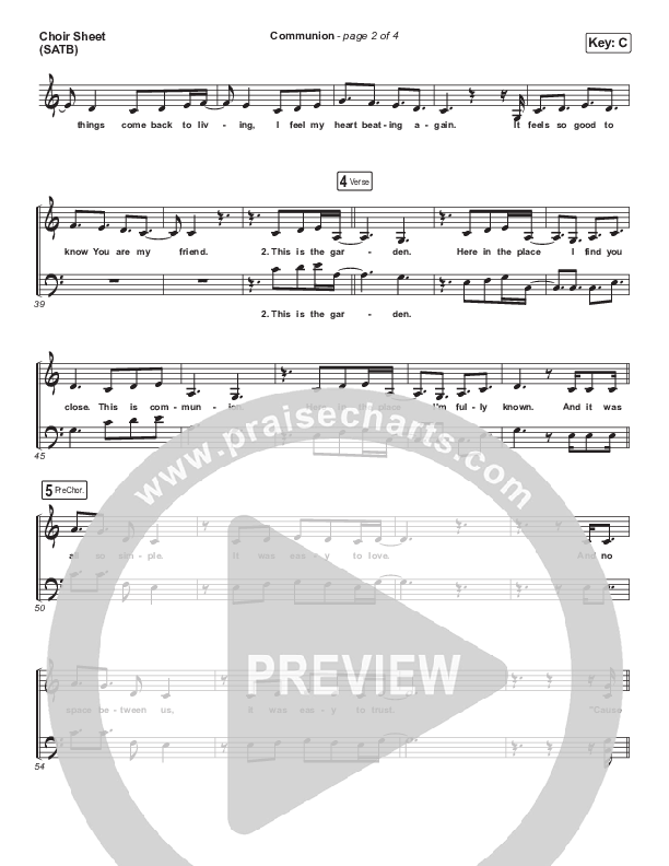 Communion Choir Sheet (SATB) (Maverick City Music / Steffany Gretzinger / Brandon Lake)