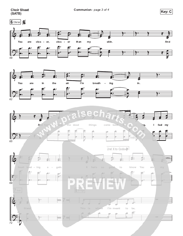 Communion Choir Sheet (SATB) (Maverick City Music / Steffany Gretzinger / Brandon Lake)