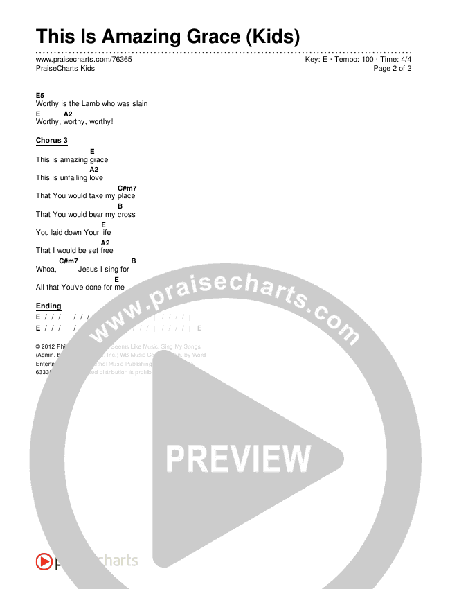 This Is Amazing Grace (Kids) Chords & Lyrics (PraiseCharts Kids / Arr. Luke Gambill)