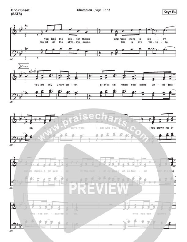 Champion Choir Sheet (SATB) (Maverick City Music / UPPERROOM / Brandon Lake / Maryanne J. George)