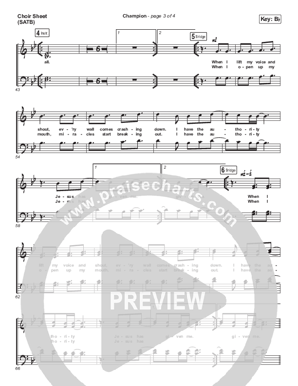 Champion Choir Sheet (SATB) (Maverick City Music / UPPERROOM / Brandon Lake / Maryanne J. George)