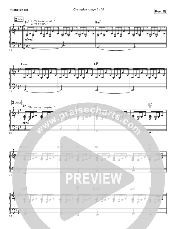 Champion Piano Sheet (Maverick City Music / UPPERROOM / Brandon Lake / Maryanne J. George)